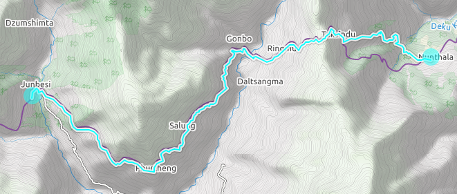 map junbesi to Nunthala